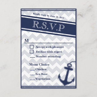 Opções do menu 3 RSVP azul do marinho de navegação