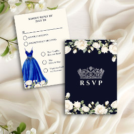 Opções do Menu da Princesa Dress Blue Quinceanera