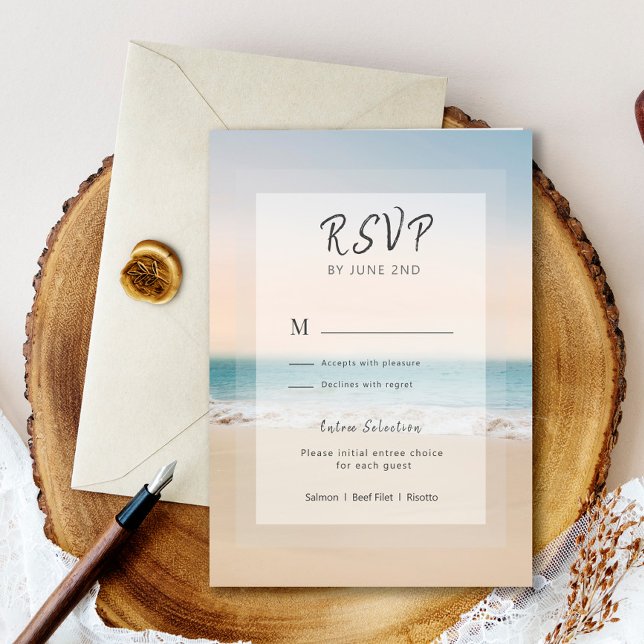 Opções do menu na moda Beach l Wedding RSVP (Criador carregado)