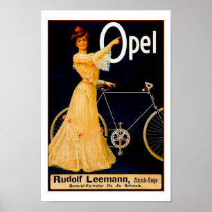 Opel Bicicletas Vintage Poster