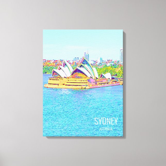 Opera House Sydney Harbour water view Canvas Print (Frente)