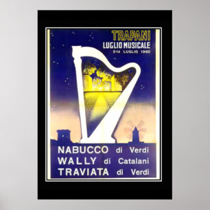 Ópera italiana do poster vintage