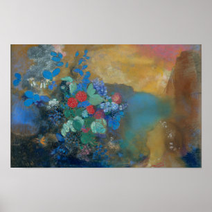 Ophelia Entre as Flores por Odilon Redon Impressão