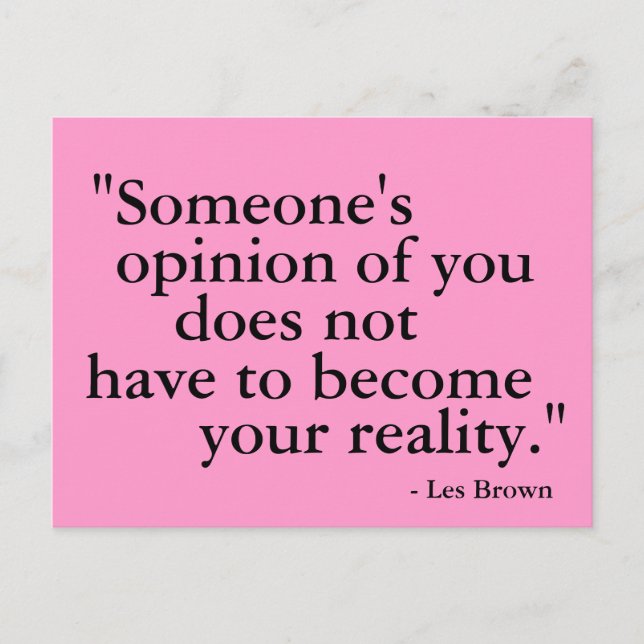 Opinião de alguém... Cartão postal motivacional (Frente)