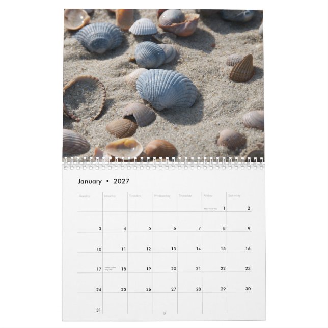 Opiniões do beira-mar - calendário (Jan 2027)