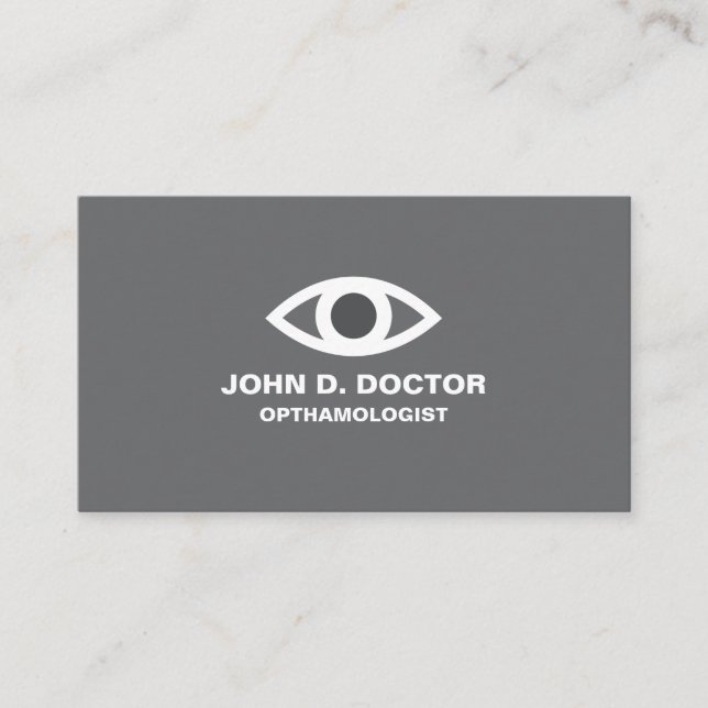Optiamologista ou cartão de visita de cinza optome (Frente)