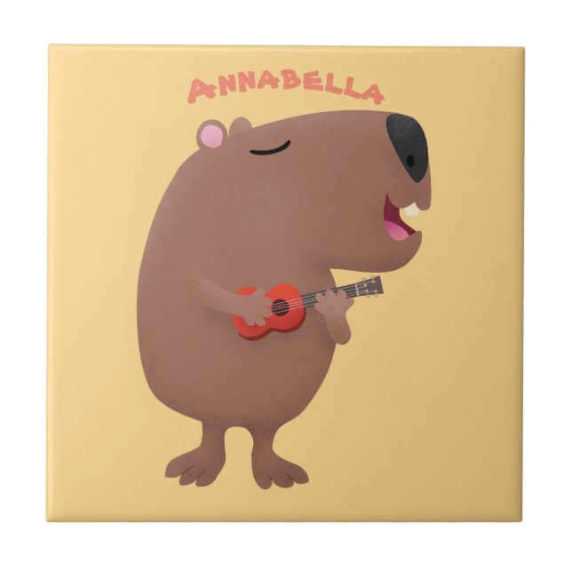 Óptica desenho animado de capybara ukulele (Frente)
