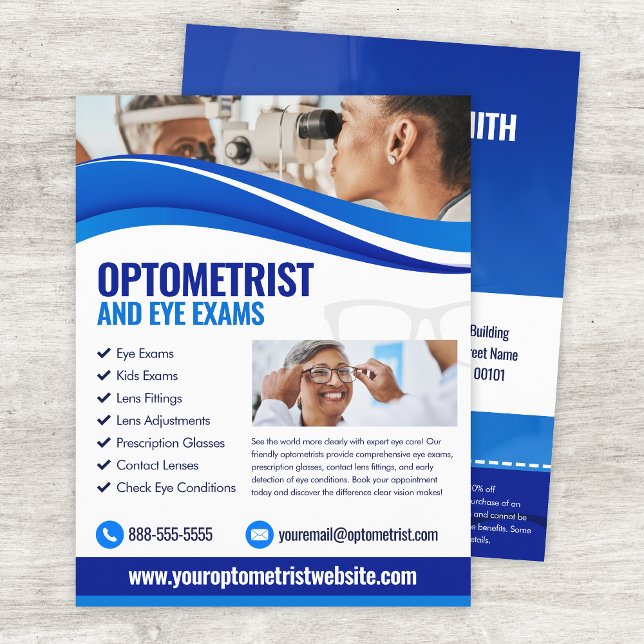 Optometrist Eye Exam Flyer Template (Criador carregado)