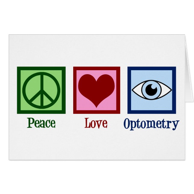 Optometrista Peace Love Optomettry Cartão de Médic (Frente Horizontal)