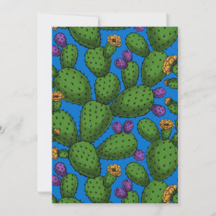 Opuntia florescente em azul