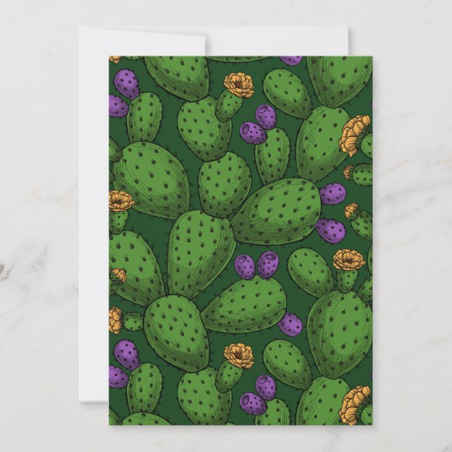 Opuntia florescente em verde escuro (Frente)