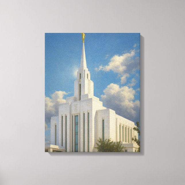 Oquirrh Mountain Utah Temple Painting™ LDS Canvas (Frente)