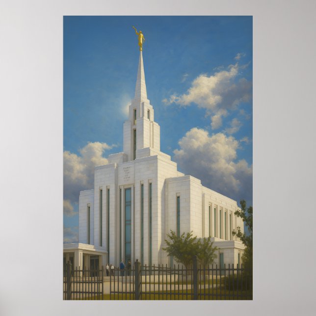 Oquirrh Mountain Utah Temple Painting™ LDS Poster (Frente)