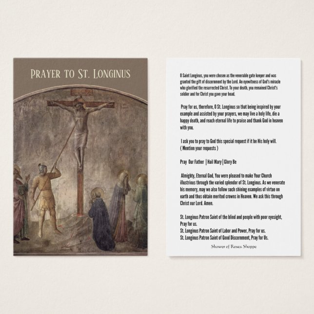 Oração à Rua. Longinus - Centurião na Crucificação (Frente & Verso)