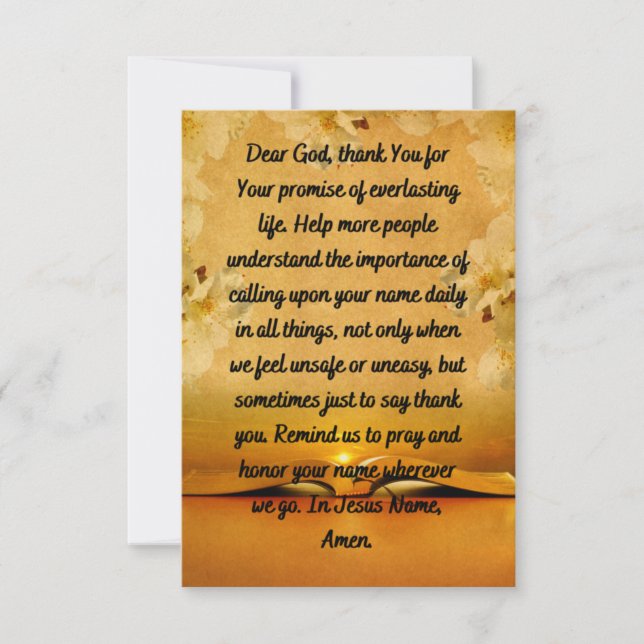 Oração Ao Cartão De Saudação Lord Flat (Frente)