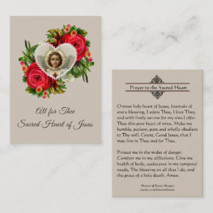 Oração ao coração sagrado do cartão santamente de