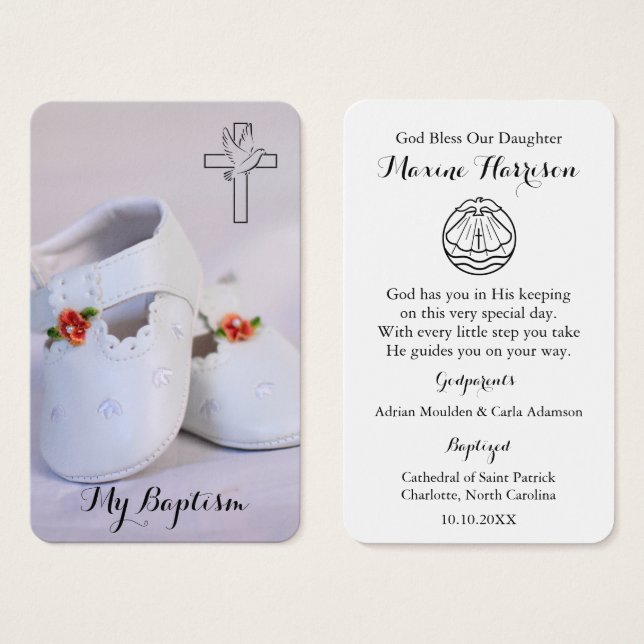 Oração Batismo | Pequenos Calçados (Frente & Verso)