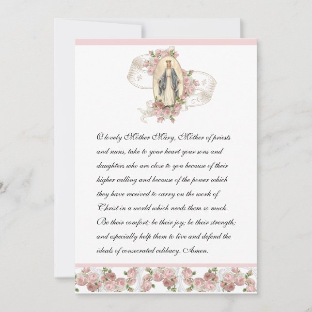 Oração Católica para Padres e freiras Religiosas (Frente)