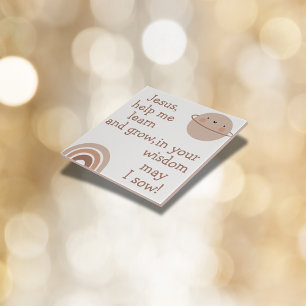 Oração Cristã para Crianças Castanho e Branco  