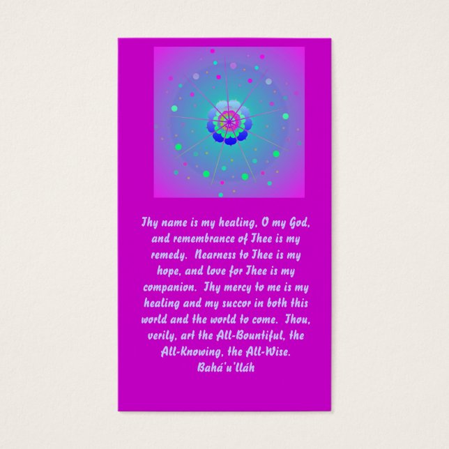 Oração da cura (Frente)