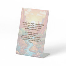 Oração da Manhã de Criança sobre Sinal de Pedestal