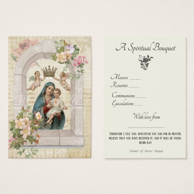 Oração de Buquê espiritual religiosa Santa (Frente & Verso)