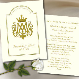 Oração de Casamento Católica Dourada Mariana