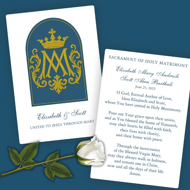 Oração de Casamento Católico Marian Blue (Criador carregado)