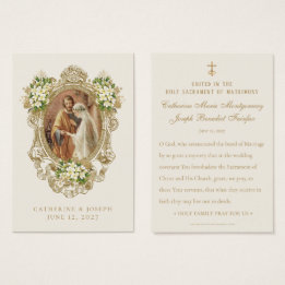 Oração de Casamento Dourada Floral Católica