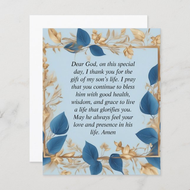 Oração de Mãe para o Filho (Frente/Verso)