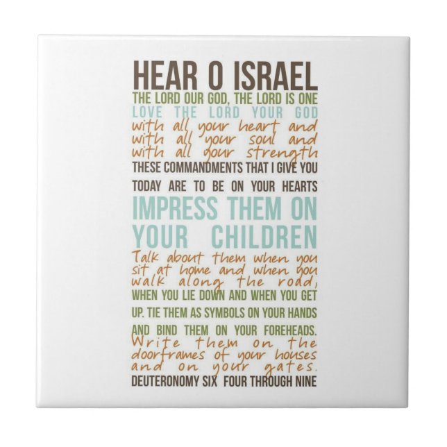 Oração de Shema em inglês na porta copos do (Frente)