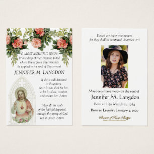 Oração de Vintagem Floral Jesus Funeral Católico