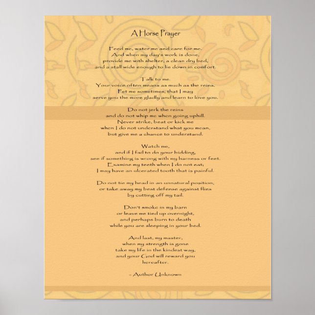 Oração do Cavalo - Impressão (Frente)
