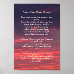 Oração do poster de Francis de santo
