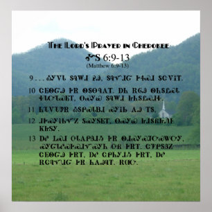 Oração do Senhor em Cherokee Characters Poster