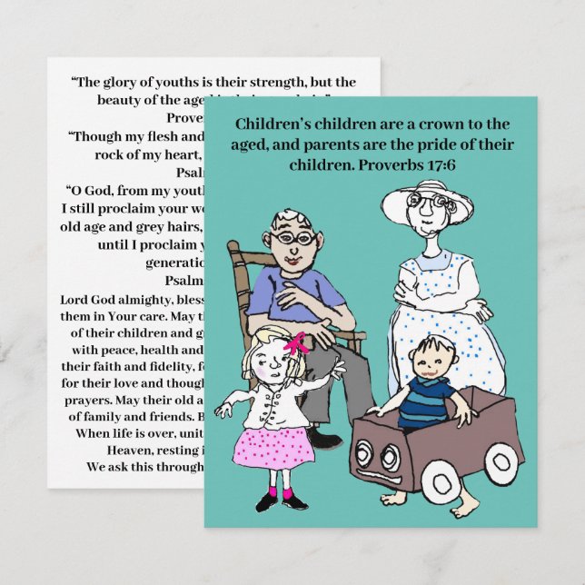 Oração e escritura para os avós (Frente/Verso)