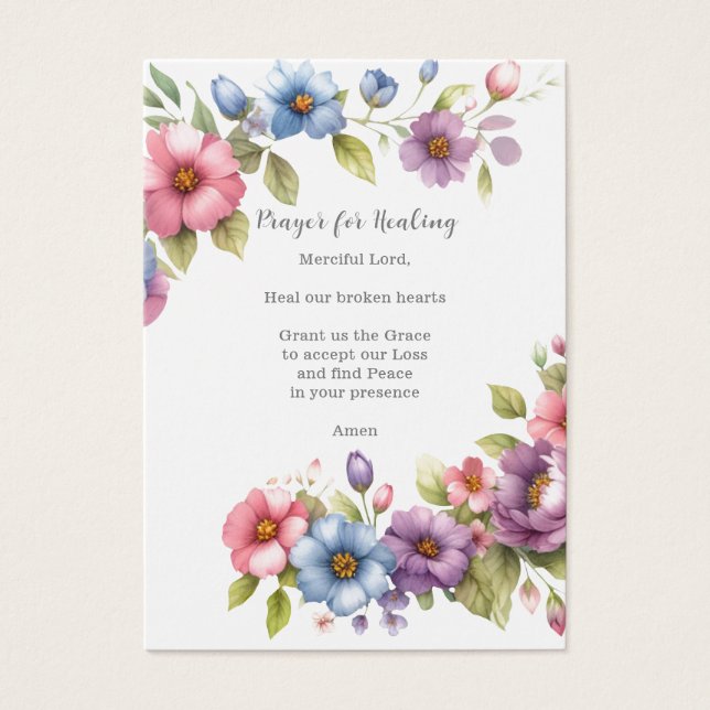 Oração Funeral/Memorial para Curar (Frente)