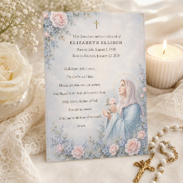 Oração Funerária Católica da Mãe Bendita Memorial