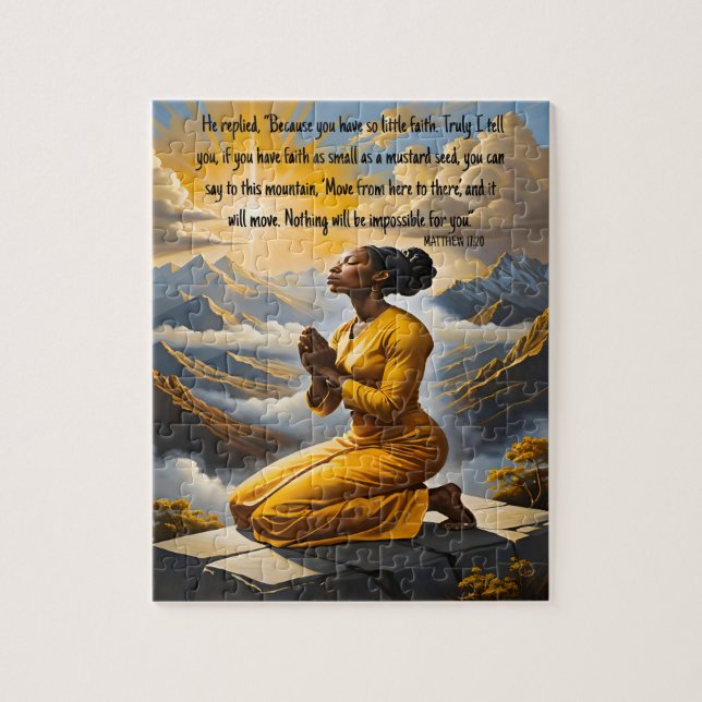 Oração Move Montanhas Faith Quebra-cabeça (Vertical)