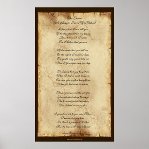 "Oração pela minha mãe" Poster de poesia