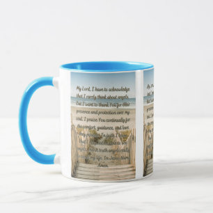 Oração pelos anjos de Deus, caneca de dois tons