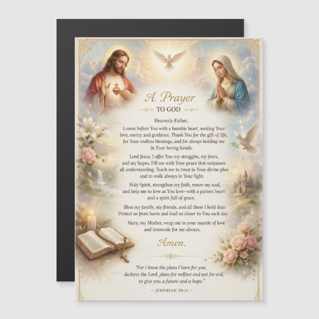 Oração Sagrada a Deus Arte Devocional (Frente/Verso)