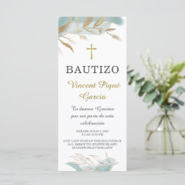 Orações Curtas Batizado Cartão Prayer Card