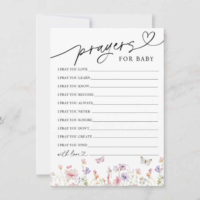 Orações de flor selvagem e desejos para o cartão d (Frente)