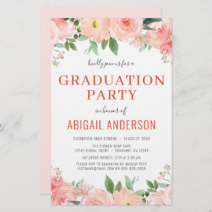 Oral Orçamental Peach Floral 2023 Formando Convite