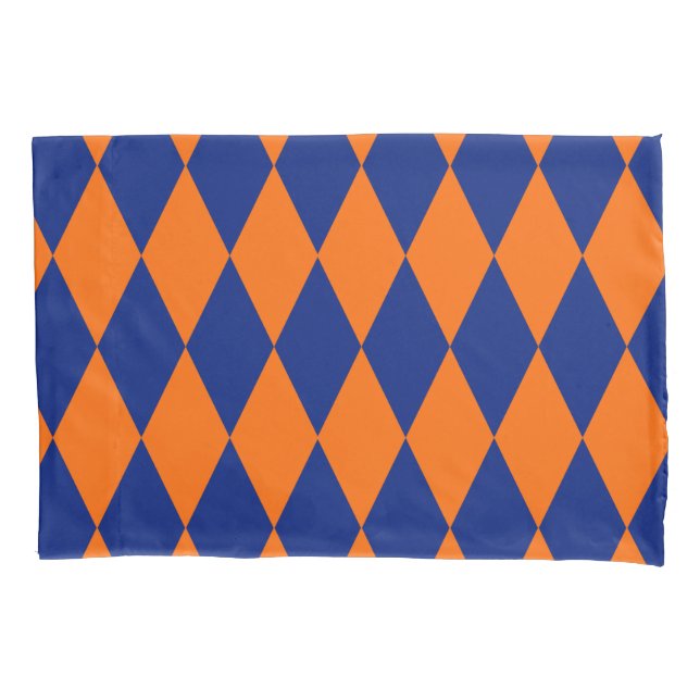 Orange and Blue Harlequin Checkered Design  (Frente)