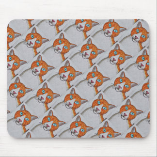 Orange and white Cat pattern Mousepad