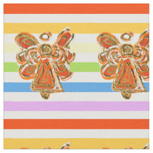 Orange Angel Rainbow Stribow Tecido Art Material