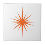 Orange Atomic Starburst Médio-século Moderno<br><div class="desc">Este meio século de cerâmica moderna apresenta uma arrojada explosão atômica laranja,  que fará uma adição fantástica ao seu projeto de tiling.</div>