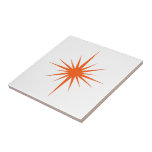Orange Atomic Starburst Médio-século Moderno<br><div class="desc">Este meio século de cerâmica moderna apresenta uma arrojada explosão atômica laranja,  que fará uma adição fantástica ao seu projeto de tiling.</div>
